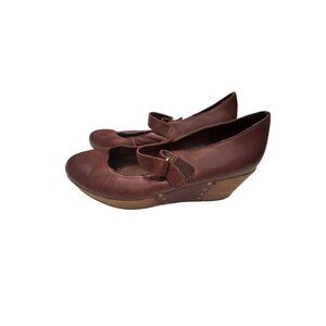 Antelope Collection Womens Mary Jane Wedge Shoes Size 40 Brown Leather